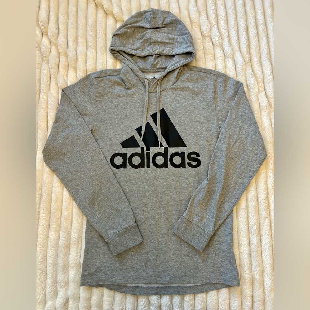 2 Items for 22! Adidas Light Gray Hoodie with Black LogoLight Weight Fabric
